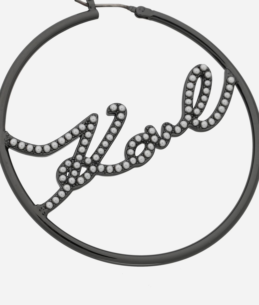 KARL LAGERFELD Créoles Karl Signature Boucle d’oreille Femme d