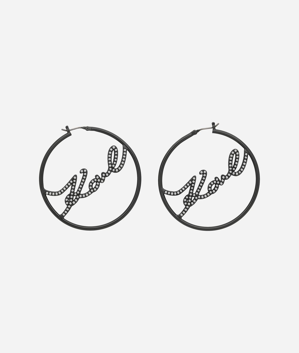 KARL LAGERFELD Créoles Karl Signature Boucle d’oreille Femme f