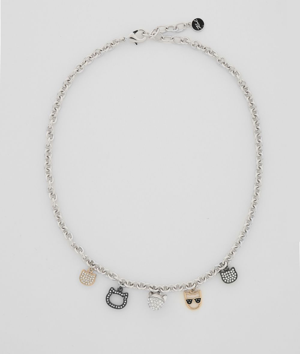 KARL LAGERFELD Choupette Multi-Charm Necklace Necklace Woman f