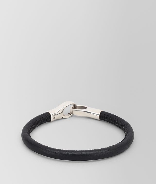 BOTTEGA VENETA BRACELET IN NAPPA AND STERLING SILVER Bracelet Man fp