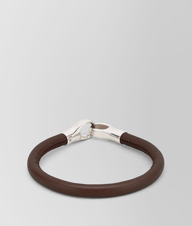 BOTTEGA VENETA BRACELET IN NAPPA AND STERLING SILVER Bracelet Man fp