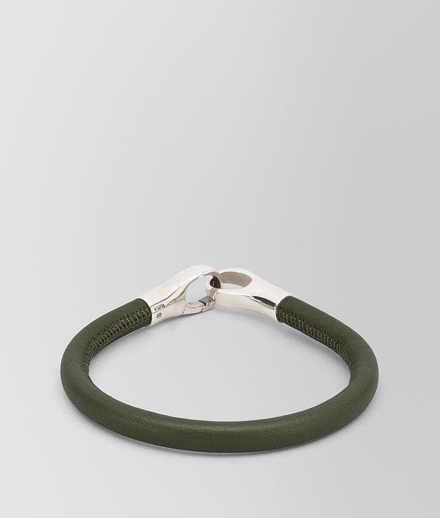 BOTTEGA VENETA BRACELET IN NAPPA AND STERLING SILVER Bracelet Man fp
