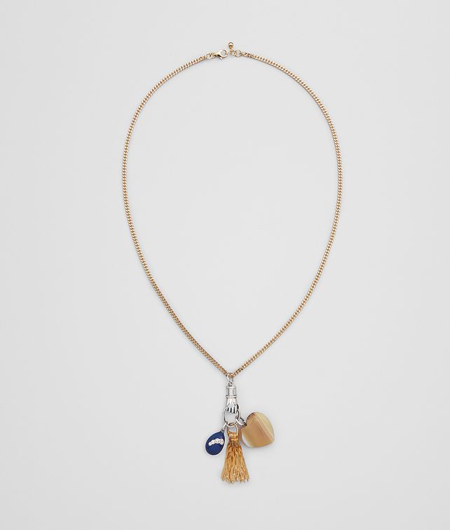 BOTTEGA VENETA CHARM NECKLACE IN STERLING SILVER, ZIRCONIA, AGATE AND ENAMEL Necklace Woman fp