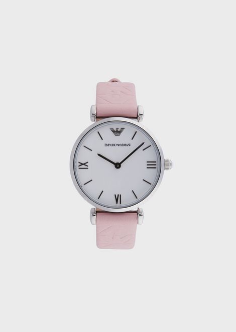 Woman two-hands leather watch