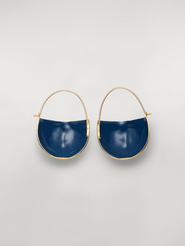 Earring Marni FACE hook earrings in brass Woman