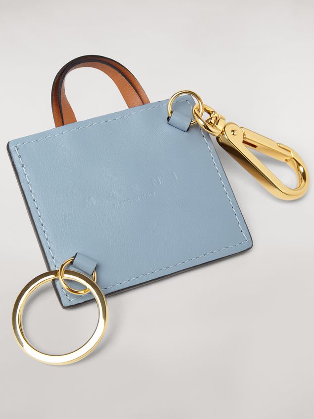 Key holders Marni Light blue EMOJI pendant in leather and metal Woman