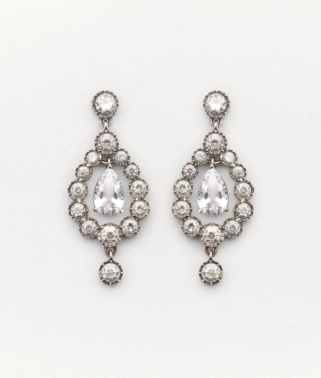 BOTTEGA VENETA EARRINGS IN ZIRCONIA AND STERLING SILVER Earrings Woman fp