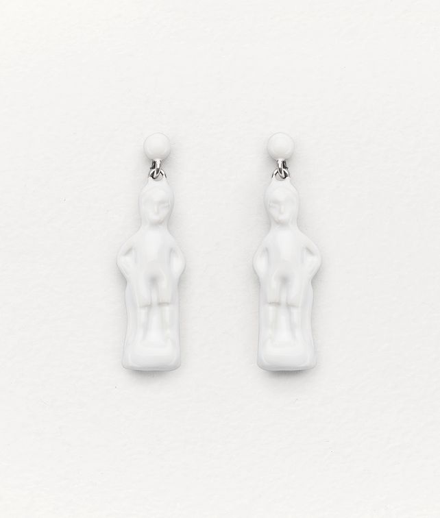 BOTTEGA VENETA EARRINGS IN STERLING SILVER AND ENAMEL Earrings Woman fp
