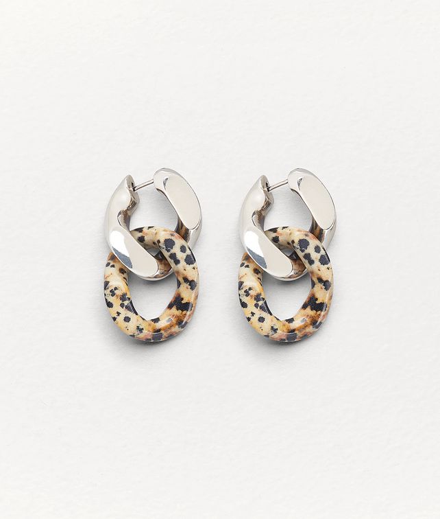 BOTTEGA VENETA EARRINGS IN DALMATIAN STONE AND SILVER Earrings Woman fp