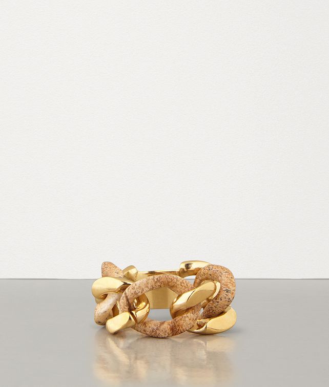 BOTTEGA VENETA ピクチャージャスパー ゴールドプレートシルバー リング リング レディース fp