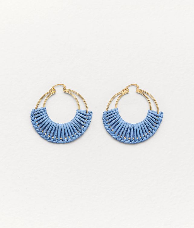 BOTTEGA VENETA EARRINGS IN GOLD PLATED SILVER AND NAPPA Earrings Woman fp