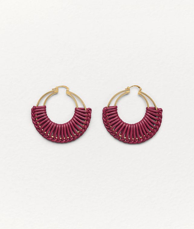 BOTTEGA VENETA EARRINGS IN GOLD PLATED SILVER AND NAPPA Earrings Woman fp