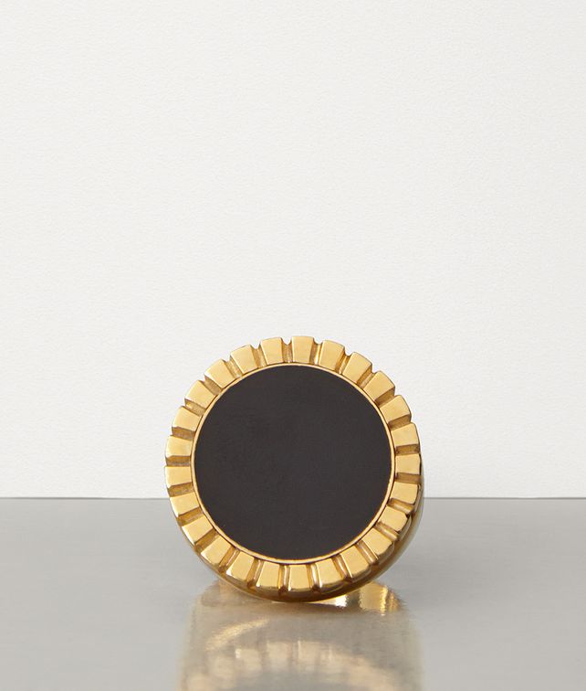 BOTTEGA VENETA RING IN GOLD-PLATED SILVER AND ENAMEL Ring Man fp