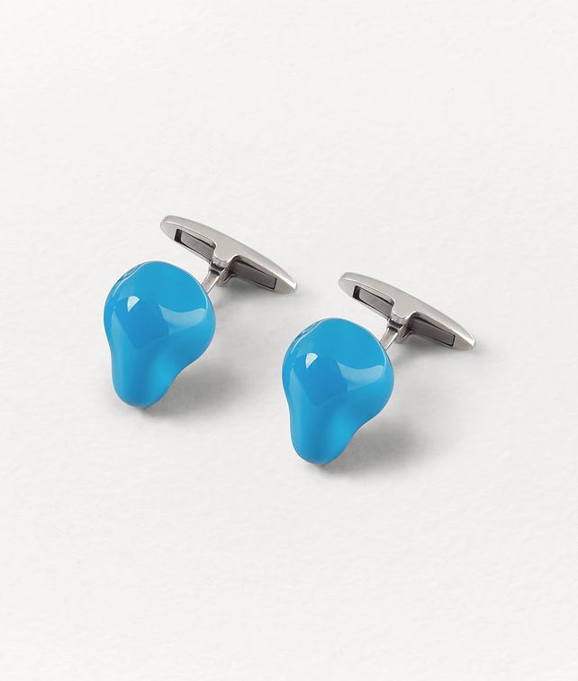 BOTTEGA VENETA CUFFLINKS IN SILVER AND ENAMEL Other Jewellery Man fp
