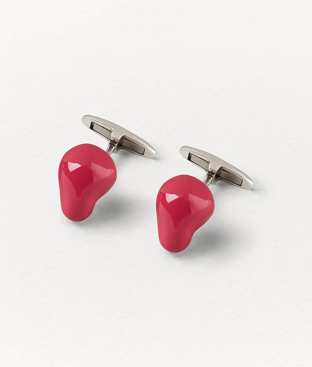 BOTTEGA VENETA CUFFLINKS IN SILVER AND ENAMEL Other Jewellery Man fp
