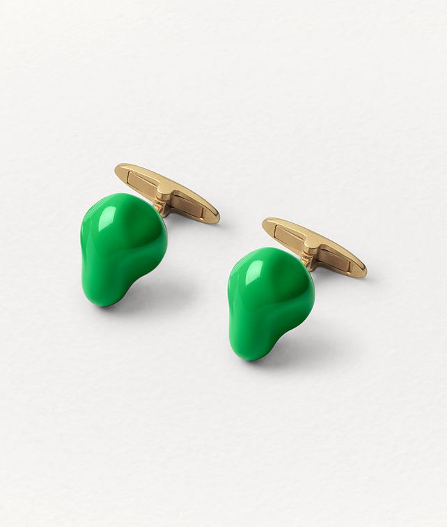 BOTTEGA VENETA CUFFLINKS IN SILVER AND ENAMEL Other Jewellery Man fp