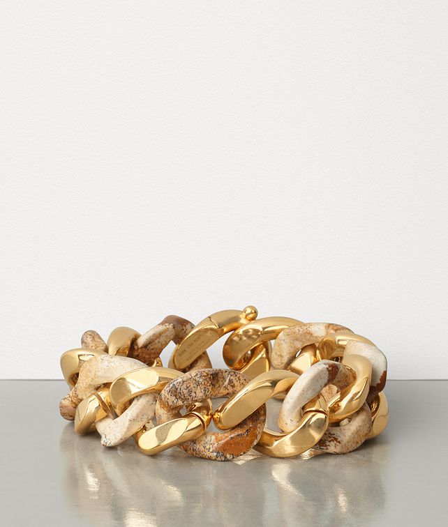 BOTTEGA VENETA BRACELET IN PICTURE JASPER AND GOLD PLATED SILVER Bracelet Woman fp