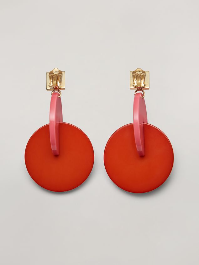 Orecchino Marni Orecchini VERTIGO in metallo e resina rosa e rosso Donna