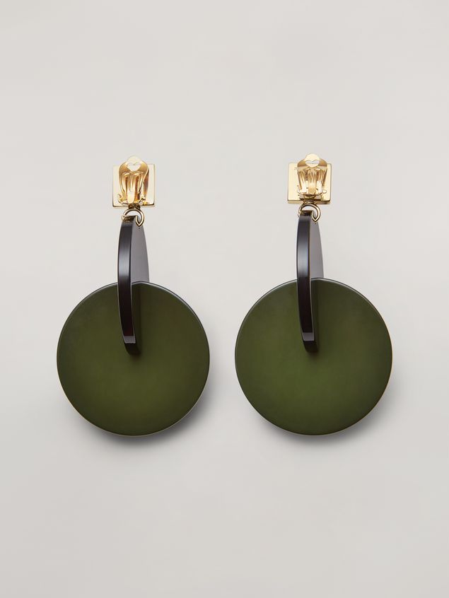 Orecchino Marni Orecchini VERTIGO in metallo e resina verde e nero Donna