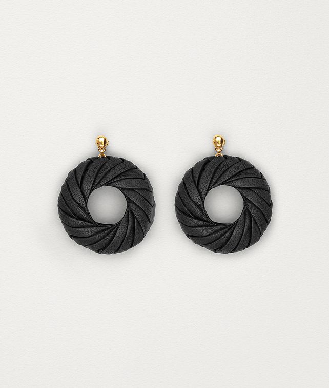 BOTTEGA VENETA EARRINGS IN GOLD PLATED SILVER AND NAPPA Earrings Woman fp