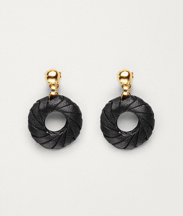 BOTTEGA VENETA EARRINGS IN GOLD PLATED SILVER AND NAPPA Earrings Woman fp