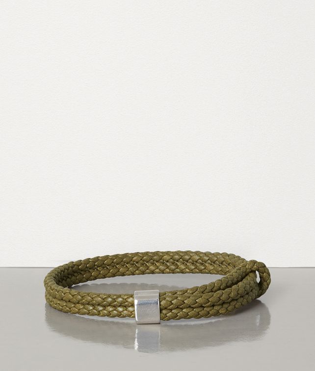 BOTTEGA VENETA BRACELET IN SILVER AND NAPPA Bracelet Man fp