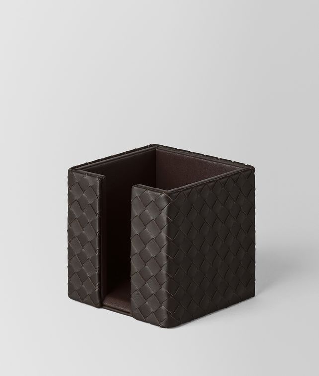 BOTTEGA VENETA ESPRESSO INTRECCIATO NAPPA LEATHER MEMO PAPER HOLDER Desk accessory E fp