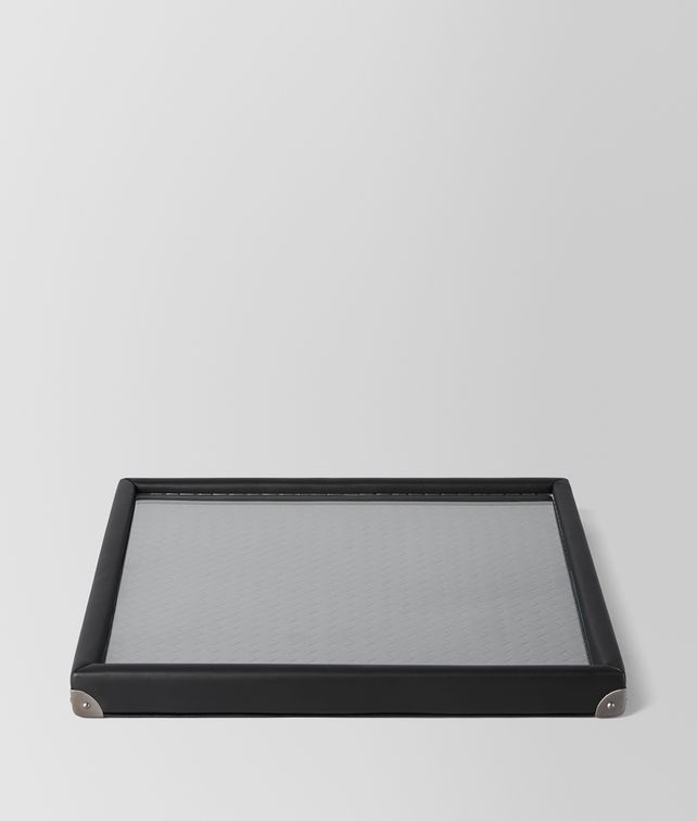 BOTTEGA VENETA NERO INTRECCIATO NAPPA LEATHER SQUARE TRAY Desk accessory E fp