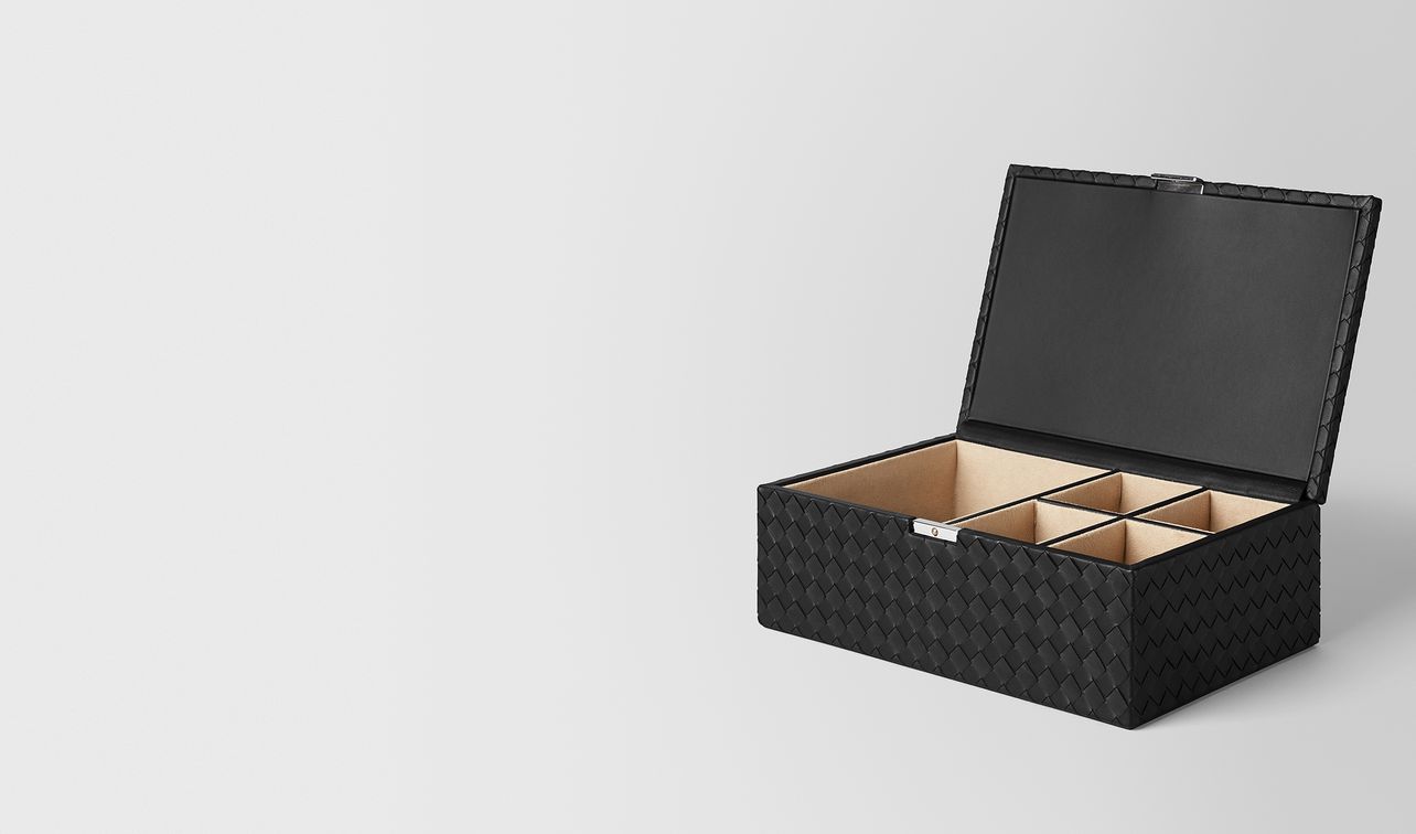 nero intrecciato nappa leather jewelry box landing