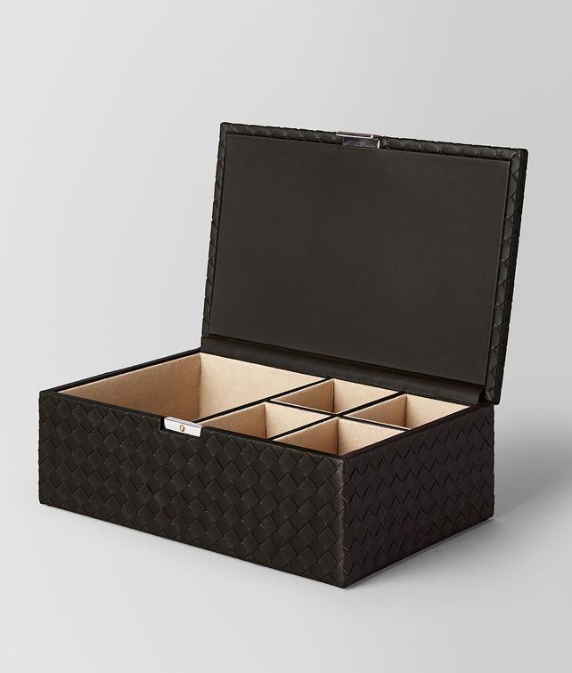 BOTTEGA VENETA ESPRESSO INTRECCIATO NAPPA LEATHER JEWELLERY BOX BOX E fp