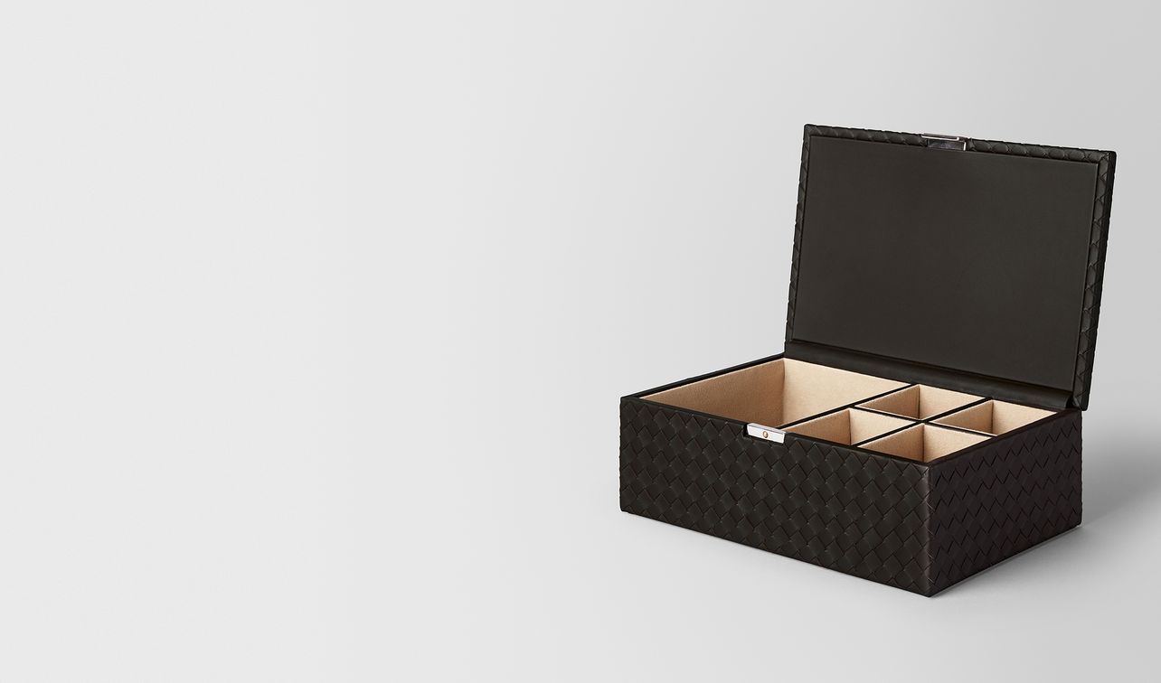 espresso intrecciato nappa leather jewelry box landing