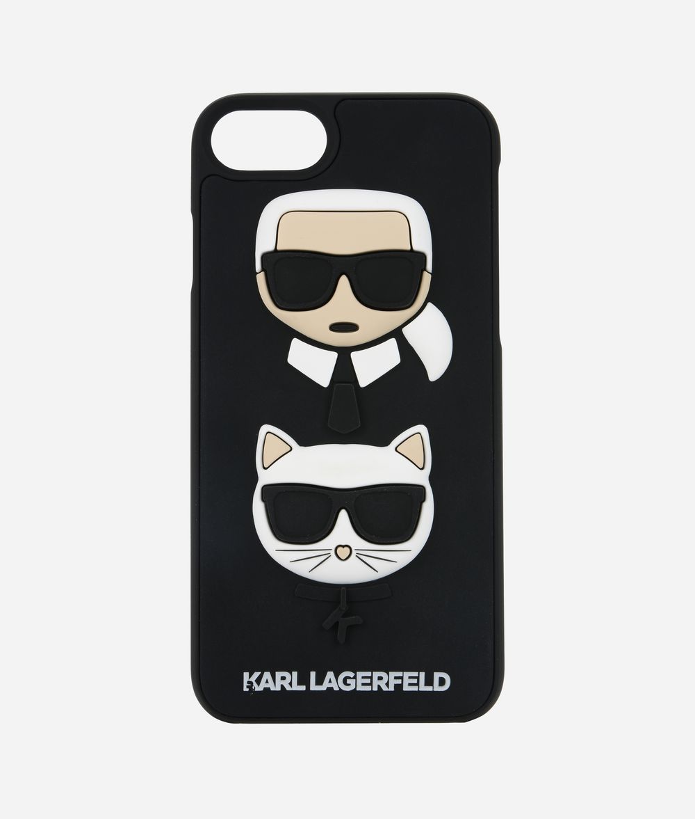 KARL LAGERFELD Karl and Choupette Ikonik new rubber iPad/iPhone Case Woman f