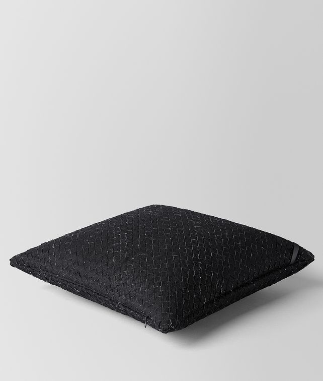 BOTTEGA VENETA NERO INTRECCIATO LINEN SQUARE PILLOW Pillow E fp