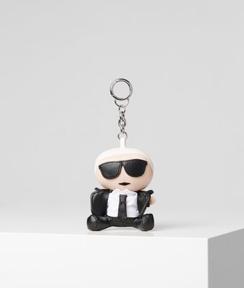 KARL LAGERFELD K/IKONIK LEATHER KEYCHAIN