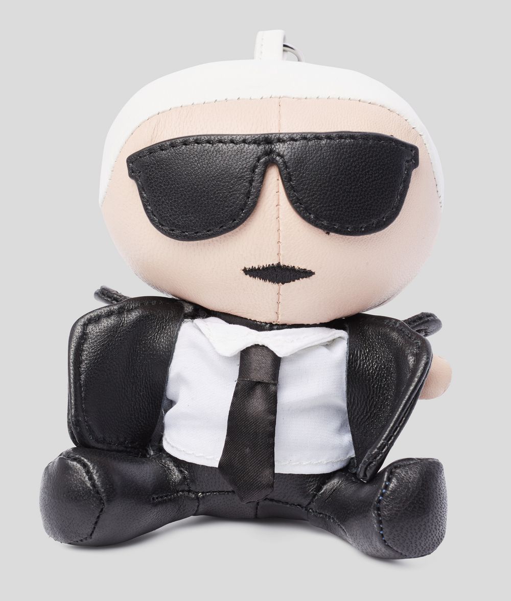 KARL LAGERFELD K/Ikonik Leather Keychain Key Chain Woman r