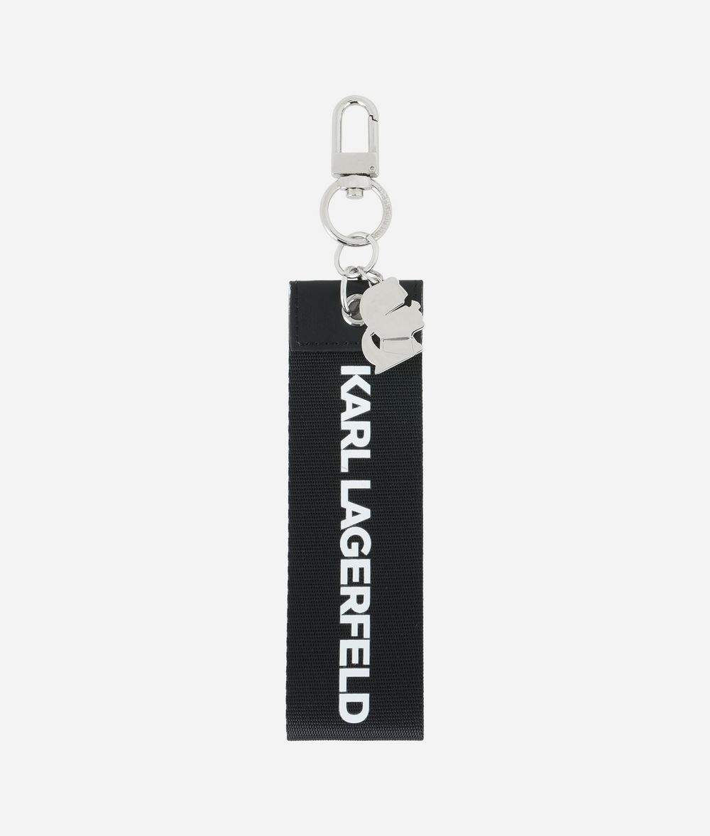 KARL LAGERFELD Webbing Tag Keychain Key Chain Woman f