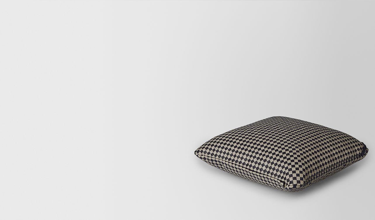 square pillow in intrecciato chequer landing