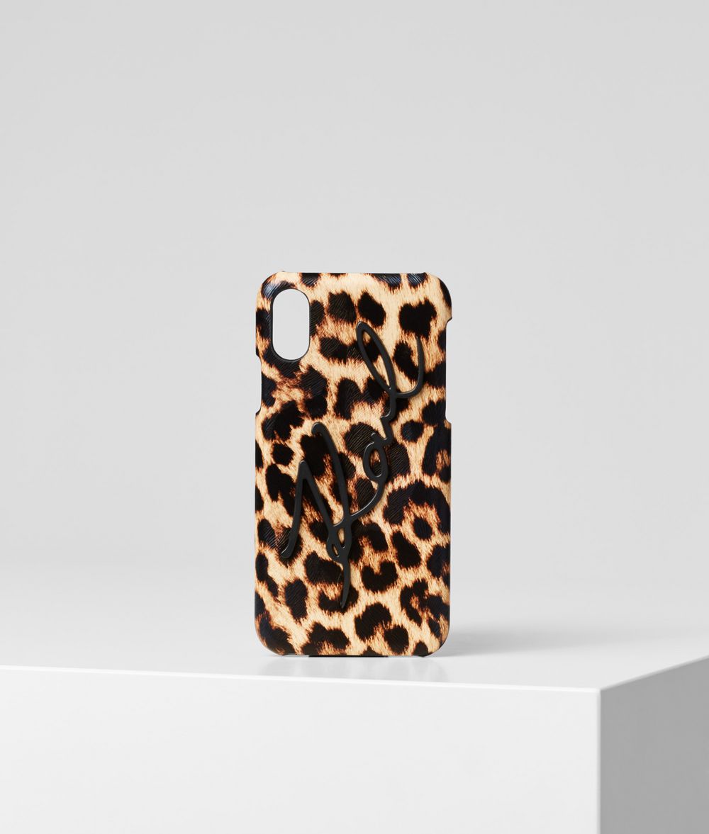KARL LAGERFELD K/Signature Leopard iPhone X/XS Cover iPad/iPhone Case Woman f