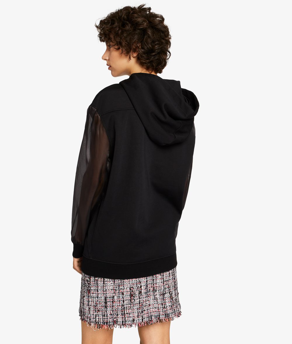 KARL LAGERFELD Kapuzenpullover mit Organza-Ärmeln Sweatshirt Damen d