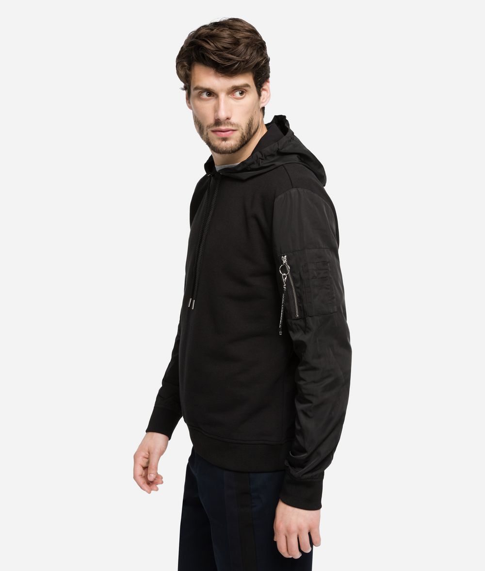 KARL LAGERFELD Hoodie sweatshirt fabric mix Sweatshirt Man d