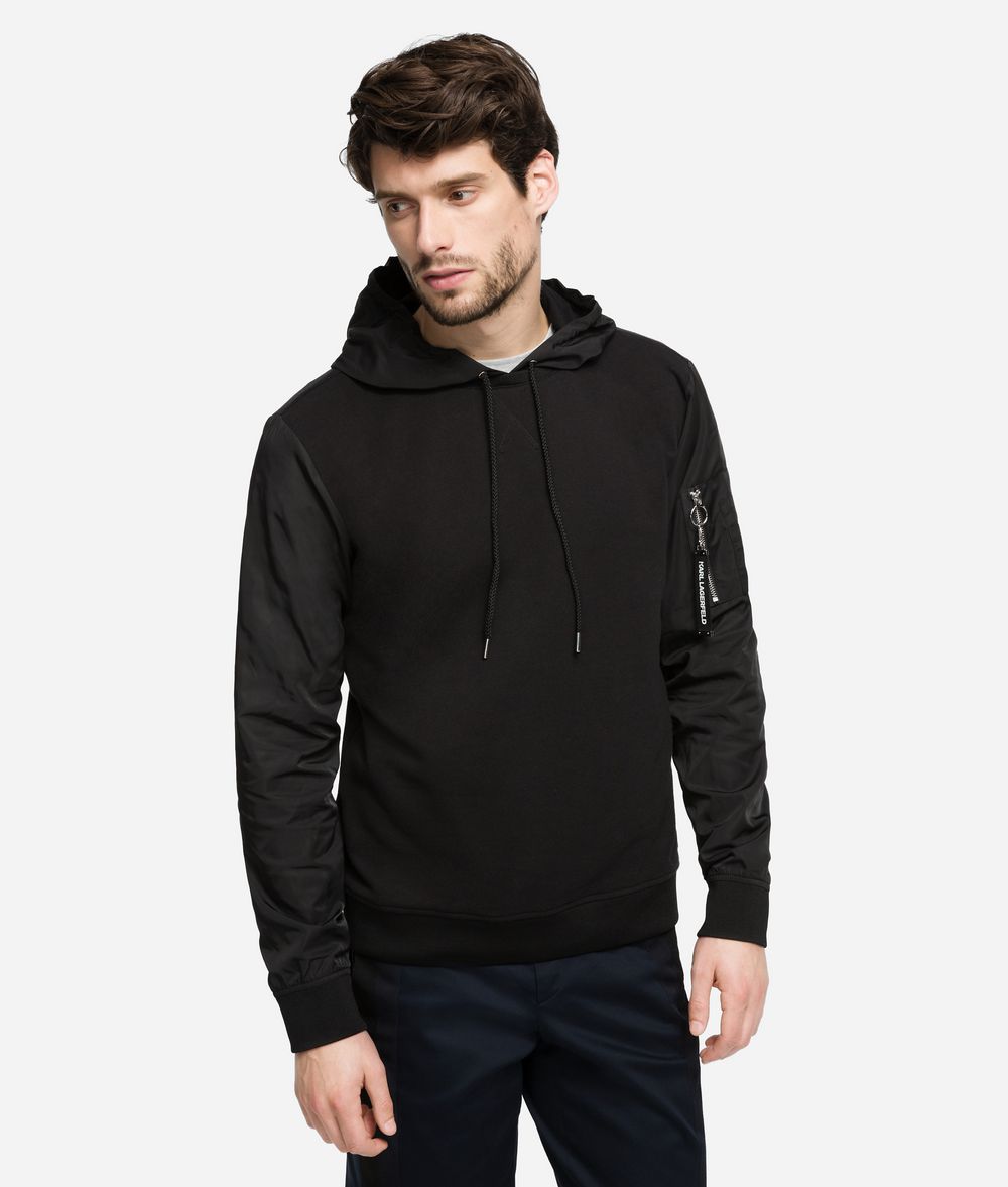 KARL LAGERFELD Hoodie sweatshirt fabric mix Sweatshirt Man f