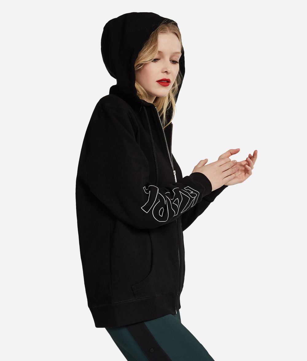 KARL LAGERFELD K/Ikonik Zipper Hoodie Sweatshirt Woman d