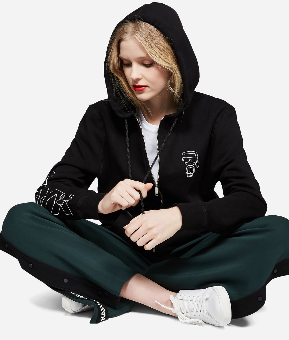 KARL LAGERFELD K/Ikonik Zipper Hoodie Sweatshirt Woman f