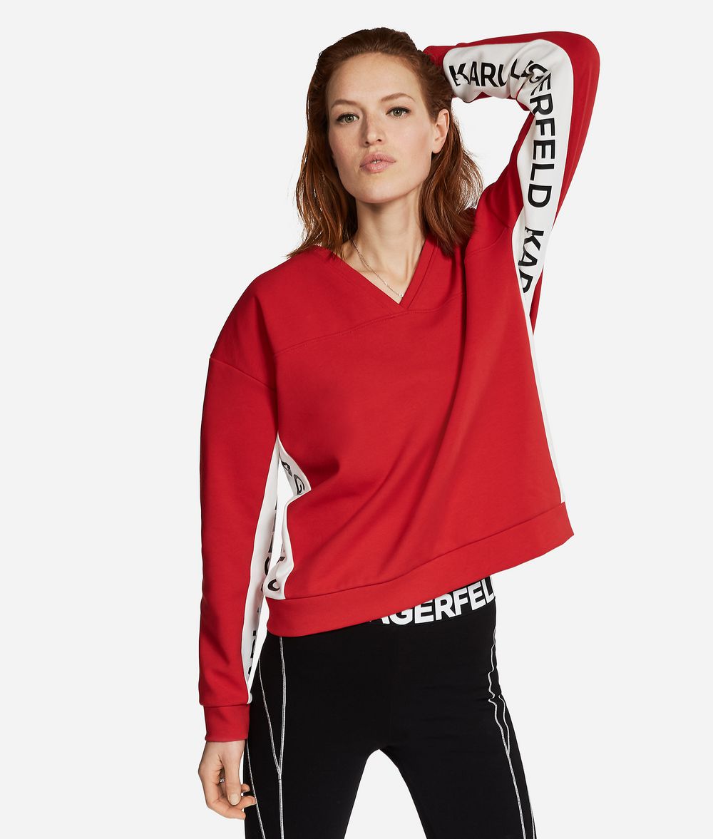KARL LAGERFELD V-Neck Logo Sweatshirt Sweatshirt Woman f