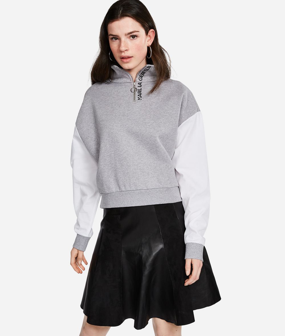 KARL LAGERFELD Kurzes Sweatshirt mit Zip-up-Kragen Sweatshirt Damen f