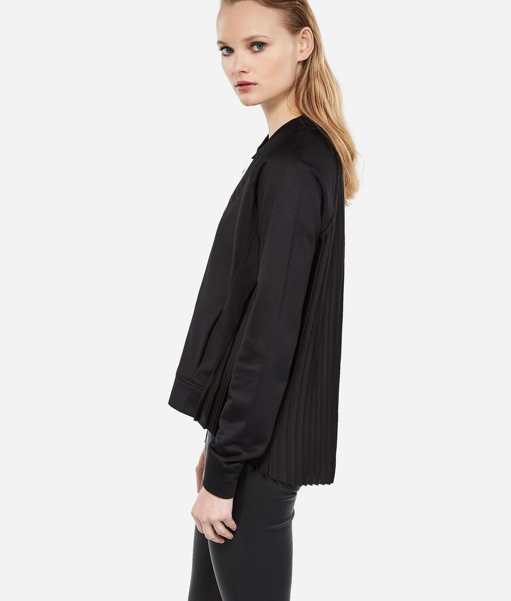 KARL LAGERFELD Bomberjacke mit plissiertem Rückteil Sweatshirt Damen d