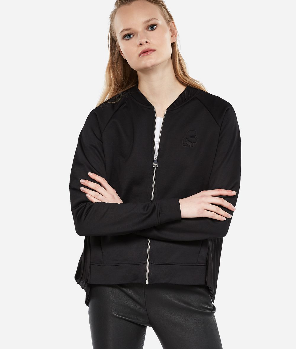 KARL LAGERFELD Bomberjacke mit plissiertem Rückteil Sweatshirt Damen f