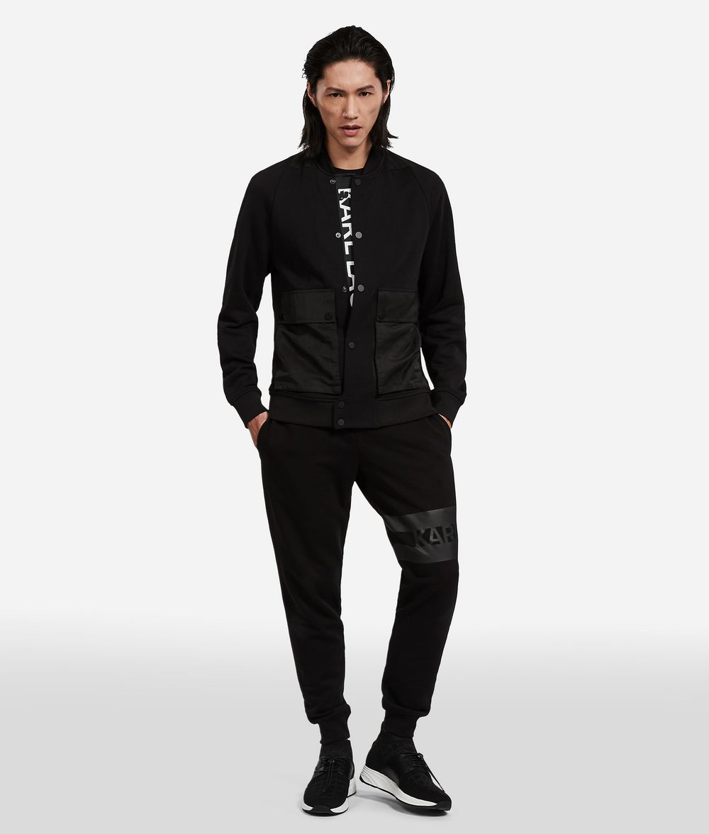 KARL LAGERFELD Jersey Bomber Jacket Sweatshirt Man f