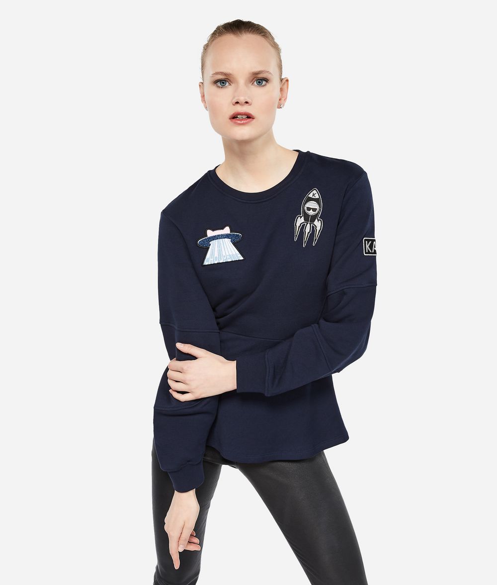 KARL LAGERFELD Karl Space Peplum-Sweatshirt Sweatshirt Damen f