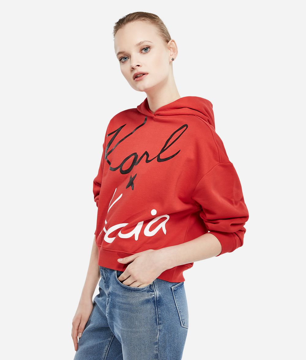 KARL LAGERFELD Karl x Kaia Cropped-Hoodie Sweatshirt Damen d
